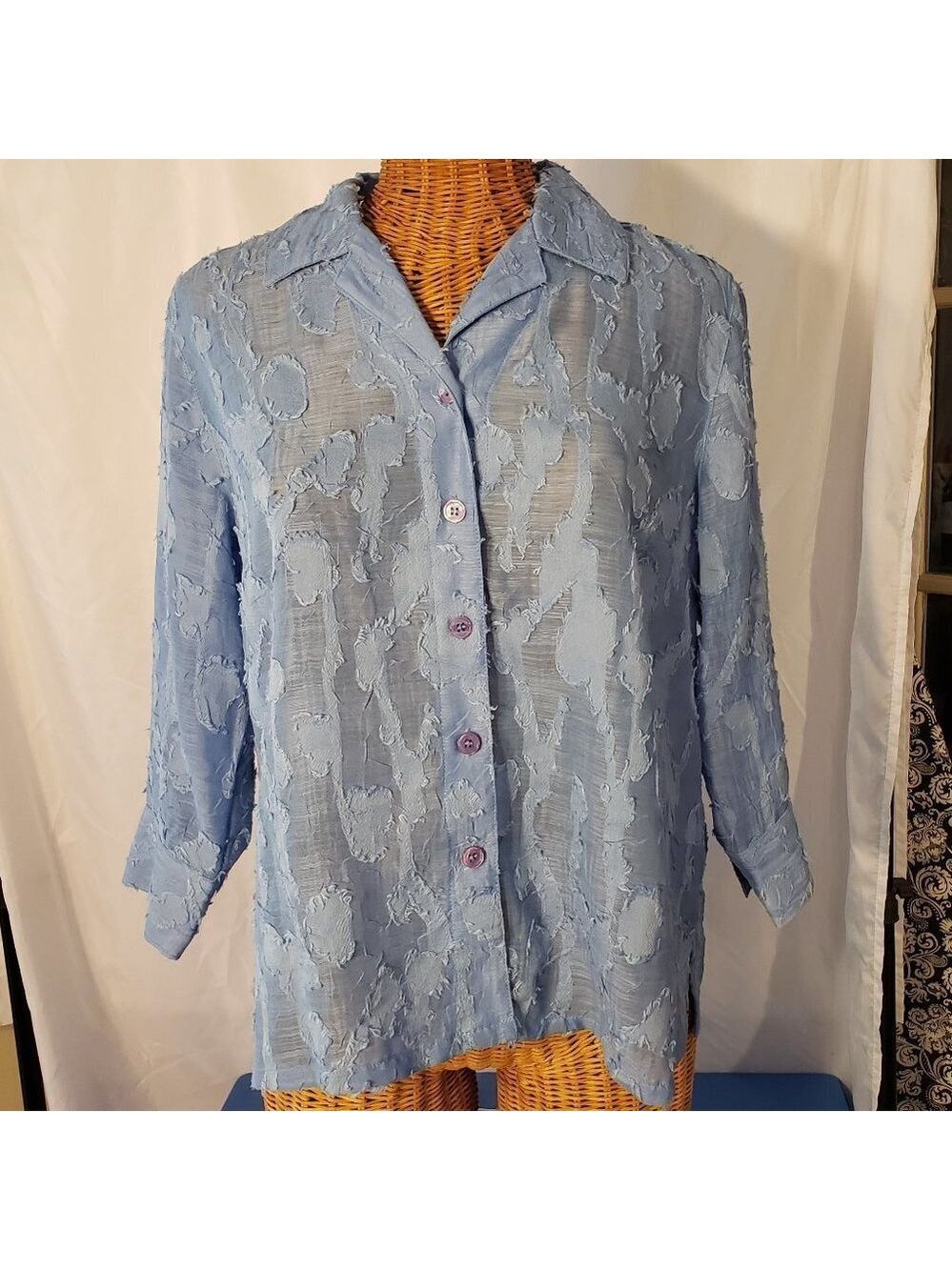 Ladies KORET 3/4 Sleeve Blouse in Blue - S